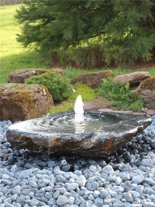 VERKAUFT! Quellstein Marmor L86cm mit Quellschale und Fontäne Springbrunnen Komplettset