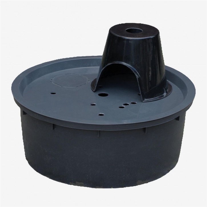 PE Becken mit GFK Deckel Ø 88 cm inkl. Stützelement für Quellsteine Wasserspiele