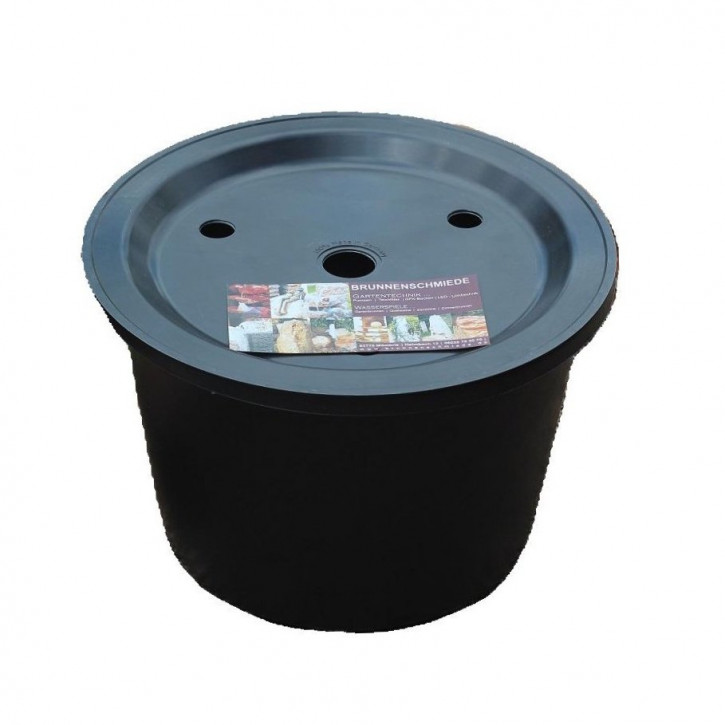PE Becken mit GFK Deckel Ø 45 cm 30l für Quellsteine Wasserspiele Zierbrunnen