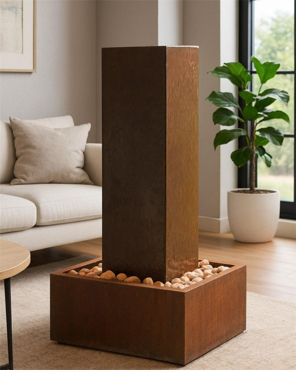 Cortenstahl Säule Cordon 130 Edelrost Zimmerbrunnen Springbrunnen