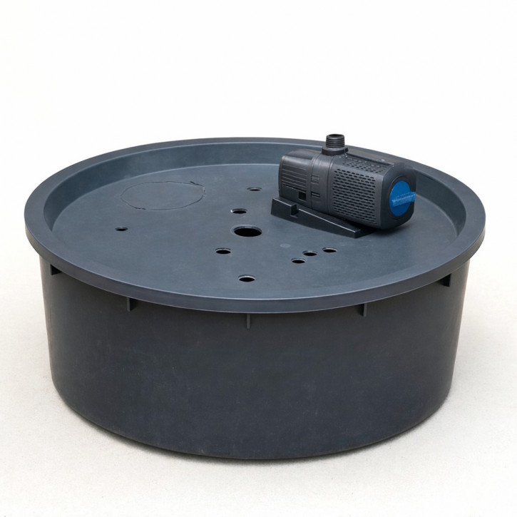 PE Becken mit GFK Deckel Ø88x35 | Pumpe Oase Aquarius Universal Classic 3000