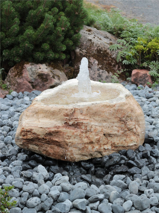 Quellstein Marmor L85cm mit Quellschale Gartenbrunnen Springbrunnen Komplettset