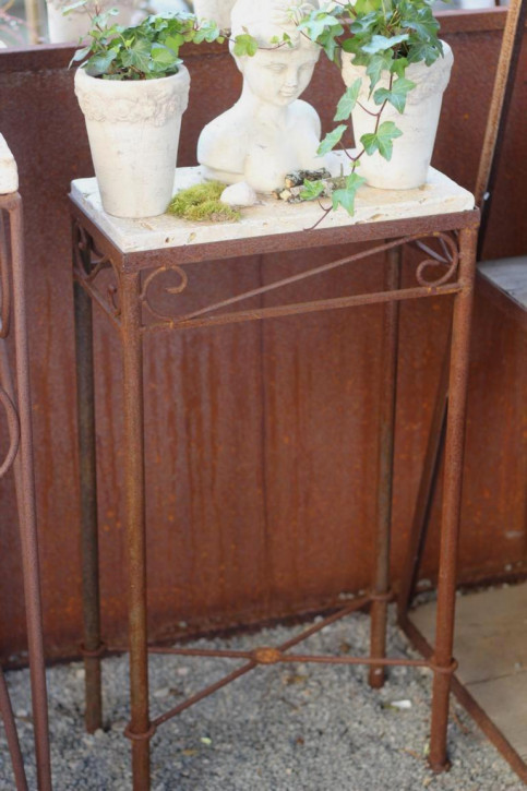 Vintage Tisch Eisen Edelrost 40x20x77 Garten Dekoration Shabby Landhaus & Cottage