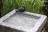 Vogeltränke Granit quadratisch mit Bronze Vogel Vogelbad für Garten