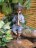 Gartenfigur Flötenspieler 55cm Polystone Teichfigur Wasserspeier inkl. Pumpe