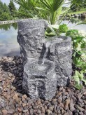 NUR ABHOLUNG! Wasserspiel SET Shugan 3er Säulen 45cm Granit anthrazit Gartenbrunnen inkl. Pumpe