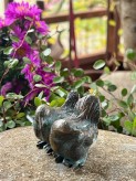 Bronzefigur Vogelpaar sitzend Miniatur Bronze Skulptur Rottenecker