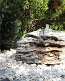 Quellstein Zebra Marmor L80cm mit Sprudelquelle Gartenbrunnen Springbrunnen